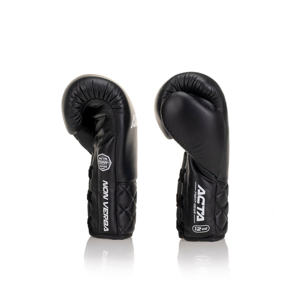 Acta Boxing Gloves Stricker Lace Up Leather Black