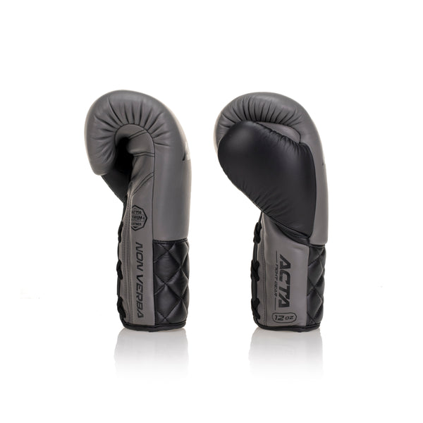 Acta Boxing Gloves Stricker Lace Up Leather Grey - Black
