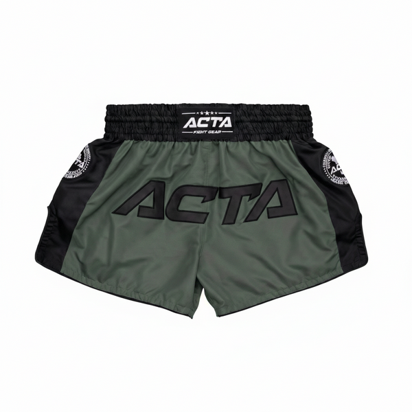 Acta Muay Thai Shorts Striker Micro Black - Green Army