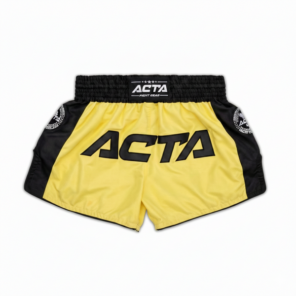 Acta Muay Thai Shorts Striker Micro Black - Yellow